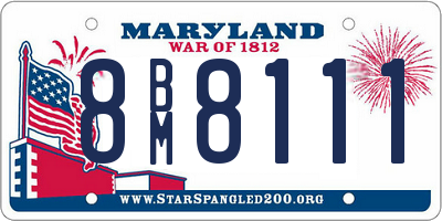 MD license plate 8BM8111