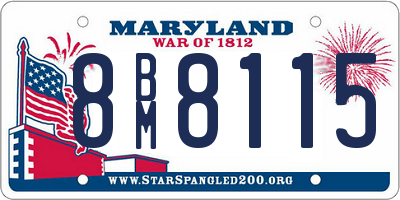 MD license plate 8BM8115