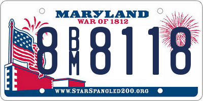 MD license plate 8BM8118