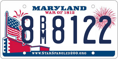 MD license plate 8BM8122