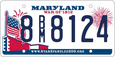 MD license plate 8BM8124