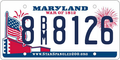 MD license plate 8BM8126