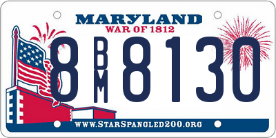 MD license plate 8BM8130