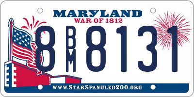 MD license plate 8BM8131