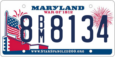 MD license plate 8BM8134