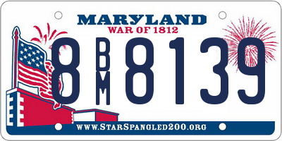MD license plate 8BM8139