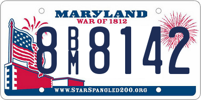 MD license plate 8BM8142
