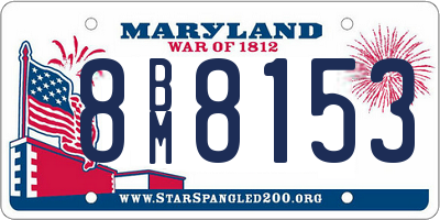 MD license plate 8BM8153