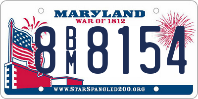MD license plate 8BM8154