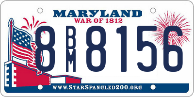 MD license plate 8BM8156