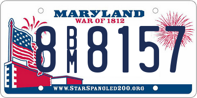 MD license plate 8BM8157