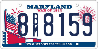 MD license plate 8BM8159