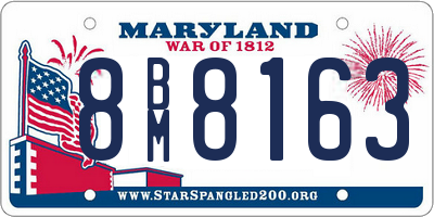 MD license plate 8BM8163