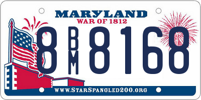 MD license plate 8BM8168