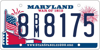 MD license plate 8BM8175