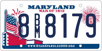 MD license plate 8BM8179
