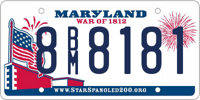 MD license plate 8BM8181