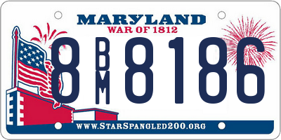 MD license plate 8BM8186