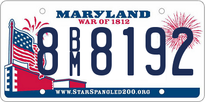 MD license plate 8BM8192