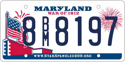 MD license plate 8BM8197