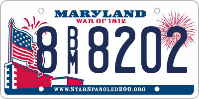 MD license plate 8BM8202