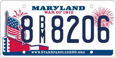 MD license plate 8BM8206