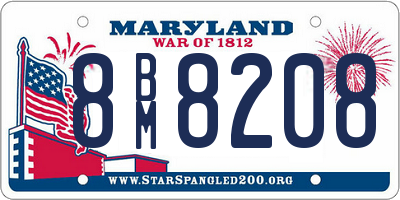 MD license plate 8BM8208