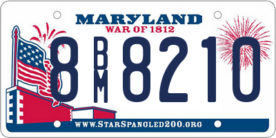 MD license plate 8BM8210