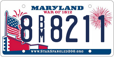 MD license plate 8BM8211