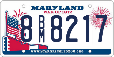 MD license plate 8BM8217