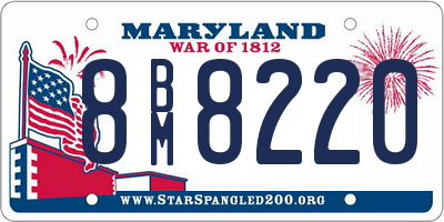 MD license plate 8BM8220