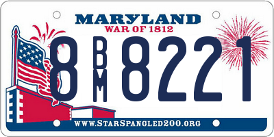 MD license plate 8BM8221