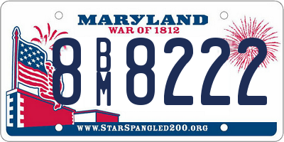 MD license plate 8BM8222