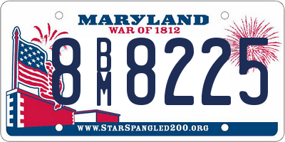 MD license plate 8BM8225