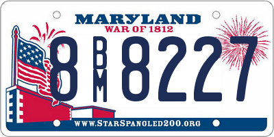 MD license plate 8BM8227