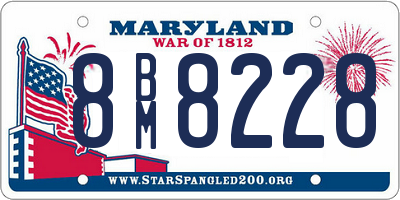 MD license plate 8BM8228