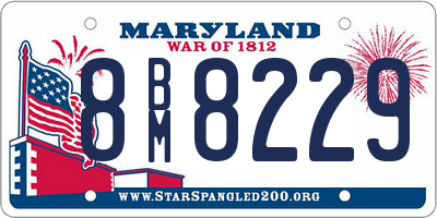 MD license plate 8BM8229