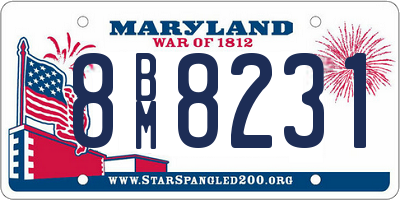 MD license plate 8BM8231