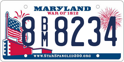 MD license plate 8BM8234