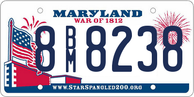 MD license plate 8BM8238