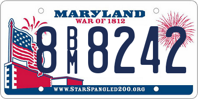 MD license plate 8BM8242