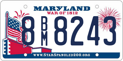 MD license plate 8BM8243