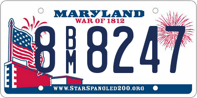 MD license plate 8BM8247