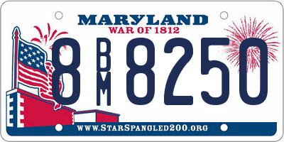 MD license plate 8BM8250