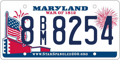 MD license plate 8BM8254