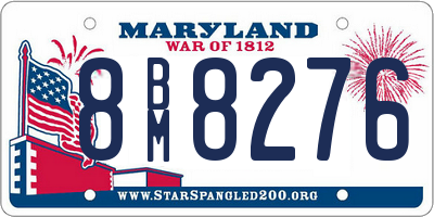 MD license plate 8BM8276