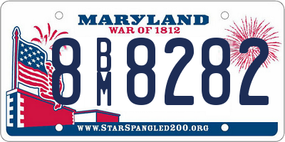 MD license plate 8BM8282