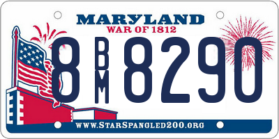 MD license plate 8BM8290