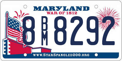 MD license plate 8BM8292