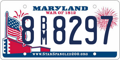 MD license plate 8BM8297